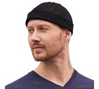 CHARM Mens Cotton Brimless Baseball Cap - Womens Fashion Beanie Cap No Brim Sailor Cap Black