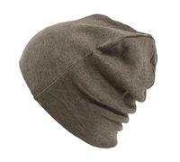 CHARM Mens Organic Cotton Beanie - Womens Slouchy Knit Hat Made in Japan Brown
