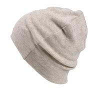 CHARM Mens Organic Cotton Beanie - Womens Slouchy Knit Hat Made in Japan Cream