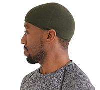 CHARM Mens Skull Cap Kufi Beanie - Lightweight Organic Cotton Cool Prayer Chemo Hat Skully Made in Japan Khaki