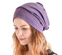 CHARM Mens Slouch Beanie Hat - Womens Organic Cotton Hipster Chemo Slouchy Cap Purple