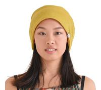 CHARM Mens Summer Linen Beanie Headband - Womens Neck Gaiter Ear Warmer Headwrap Mustard