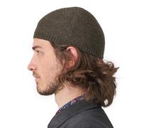 CHARM Mens Winter Hat Skull Cap - Fitted Warm Wool Beanie Kufi Hats for Men Muslim Islamic Prayer Dress Cap Stretchy Brown L