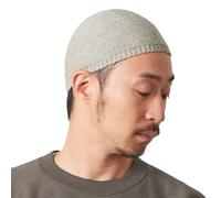 CHARM Mens Winter Hat Skull Cap - Fitted Warm Wool Beanie Kufi Hats for Men Muslim Islamic Prayer Dress Cap Stretchy Light Gray L