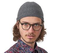 CHARM Mens Winter Hat Skull Cap - Fitted Warm Wool Beanie Kufi Hats for Men Muslim Islamic Prayer Dress Cap Stretchy Dark Gray XL
