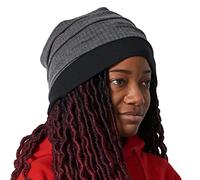 CHARM Mens Womens Beanie Slouchy Cotton - Baggy Oversized Hipster Hat Surfer Patterned Mens Beanie Dark Grey