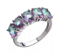 Charm Mystic Rainbow Topaz Ring Women Wedding Jewelry Party Size 6-10-#5-8