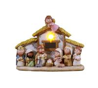 Charm Nativity Scene With LED Illuminates Table Top Figurines For Christmas Indoor Display Faith Decors Nativity Set