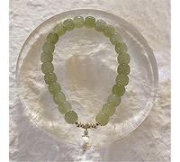 Charm Natural Hetian Jade Pearl 925 Silver Feng Shui Wealth Green Reiki Crystal Beaded Stretch Chakra Talisman Peace Prospertity