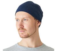 CHARM Organic Cotton Beanie Chemo Hat - Sensitive Skin Cap Snug Tight Navy