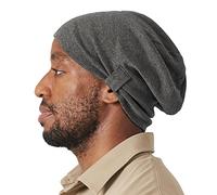 CHARM Organic Cotton Slouchy Beanie - Womens Soft Summer Slouch Chemo Hat Dark Grey