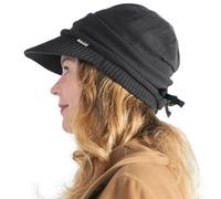 CHARM Organic Cotton Slouchy Visor Beanie - Women Slouch Hat Mens Baggy Knit Chemo Hat Dark Grey