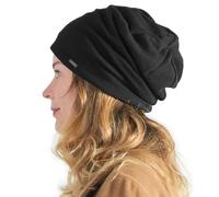 CHARM Oversized Women's & Men's Beanies for Summer, All Season Quick-Dry Slouchy Waffle Knit Beanie for Running Black