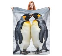 Charm Penguin Cozy Blanket Throw Blanket for Bed Soft Cozy Fluffy Couch Blankets Fleece Blanket Throw Gifts for Women Men Girls Boys，Lightweight Warm Plush Fleece Blanket for Couch80 X60