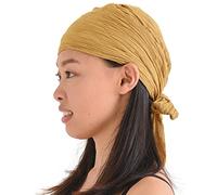 CHARM Pirate Hat Head Scarf - Turban Bandana Cap Boho Scarf Chic Womens Mens Adult Pirate Costume Casualbox Mustard