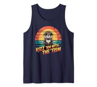 Charm RIZZ 'EM with TISM Otter 67 Autism Dad Superpower Tank Top