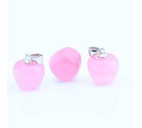 Charm Shape Cat's Eye Crystal Pendant Rope Necklace Jewelry 5pcs/Set-Small-Pink-9 * 11mm