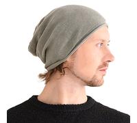 CHARM Silk Beanie Hat for Men and Women - Slouchy Oversized Beanies Cap Chemo Hat Perfect for Sensitive Skin Grey