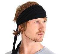 CHARM Sports Headband Bandana for Men - Womens Yoga Hairband Kids Ninja Headband Pirate Costume Black