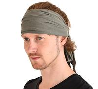 CHARM Sports Headband Bandana for Men - Womens Yoga Hairband Kids Ninja Headband Pirate Costume Charcoal Grey