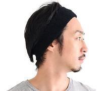 CHARM Sports Running Headband Sweatband - Yoga Fitness Hairband Anti Bacterial Moisture Wicking Bandana Hair Band Men & Women Black