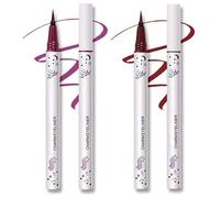 Charm Star & Moon Liquid Eyeliner Pen Set - Burgundy & Plum Waterproof Eyeliner for Precise Winged & Waterline Makeup, Long-Lasting Smudge-Proof Quick-Dry Formula with Fine Tip Applicator