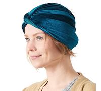 CHARM Womens Fortune Teller Turban - Gypsy Vintage Costume Fashion Accessories Mens Genie Velvet Boho Twist Hat Festival Teal