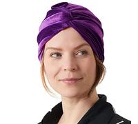 CHARM Womens Fortune Teller Turban - Gypsy Vintage Costume Fashion Accessories Mens Genie Velvet Boho Twist Hat Festival Purple