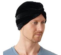 CHARM Womens Fortune Teller Turban - Gypsy Vintage Costume Fashion Accessories Mens Genie Velvet Boho Twist Hat Festival Black