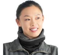 CHARM Womens Headband Neck Gaiter - Mens 100% Organic Cotton Hair Wrap Ear Warmer Circle Tube Scarf Black x Dark Grey