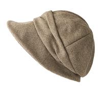 CHARM Womens Newsboy Winter Hat - Organic Cotton Bonnet Visor Casquette Chemo Cap Beige