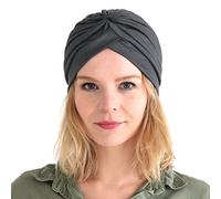 CHARM Womens Turban Hat Head Wrap - Twist Head Cover Costume Chemo Bonnet Cap Dark Grey