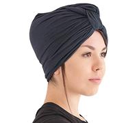 CHARM Womens Turban Headband & Headcover - Winter Bandana Head Wrap Chemo Hat Dark Grey
