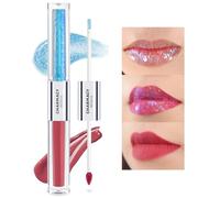 CHARMACY Multichrome Double Head Non-Stick Lip Gloss, Metallic Colourful Lip Glaze, Anti-transfer, Long Lasting Waterproof Liquid Lipstick Makeup (#02)