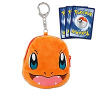 Charmander Coin Purse Set - Bundle with 4" Pokemon Mini Pouch with Keychain Plus Pokemon Cards | Charmander Coin Wallet for Women