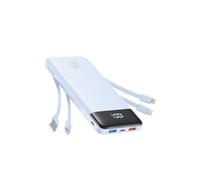 Charmast 20000mAh Power Bank with built-in Cables,Fast Charging 20W PD QC 6 Out 4 In Quick Charge Portable Charger USB C Battery Pack compatiable with iPhone Tablets Smartphones etc. (SkyBlue)