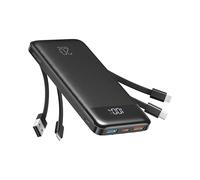 Charmast 22.5W Fast Charging Power Bank, 4 Cables Portable Charger 20000mAh | USB C Battery Pack, 6 Outputs 4 Inputs Powerbank for Travel, Work, LED Display, Compatible with Smart Phones, Tablets