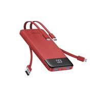 Charmast Portable Charger, 10000mAh Power Bank with Built in 4 Cables