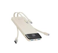Charmast Portable Charger with Built in 4 Cables, 10000mAh Travel Essential USB C Battery Pack 6 Outputs 3 Inputs 3A Fast Charging Power Bank compatible with iPhone iPad and More (Qianka)
