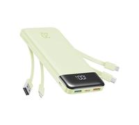 Charmast Power Bank, 20000mAh Built-in 4 Cables Portable Charger, 20W Fast Charging Battery Pack with 4 Ports, USB-C Powerbank for iPhone 16/15/14 Series, iPad, AirPods, Android Phone,and more(Green)