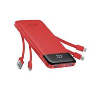 Charmast Power Bank with Built in Cables X 4, 10000mAh USB C Battery pack 6 Outputs 3 Inputs with LED Display Type C Powerbank Portable Charger Compatible with Smartphones Tablets and More