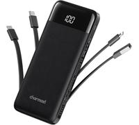 Charmast Power Bank with Built in Cables X 4, 10000mAh USB C Battery pack 6 Outputs 3 Inputs with LED Display Type C Powerbank Portable Charger Compatible with Smartphones Tablets and More