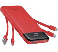 Charmast Power Bank with Built in Cables X 4, 10000mAh USB C Battery pack 6 Outputs 3 Inputs with LED Display Type C Powerbank Portable Charger Compatible with Smartphones Tablets and More
