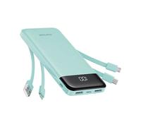 Charmast Power Bank with Built in Cables X 4, 10000mAh USB C Battery pack 6 Outputs 3 Inputs with LED Display Type C Powerbank Portable Charger Compatible with Smartphones Tablets and More