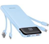 Charmast Power Bank with Built in Cables X 4, 10000mAh USB C Battery pack 6 Outputs 3 Inputs with LED Display Type C Powerbank Portable Charger Compatible with Smartphones Tablets and More