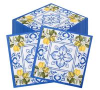 CharmBurst 40 Pack Lemon Paper Napkins Yellow Blue, Summery Napkin Decor, Lemon Slice Disposable Napkins, Lemon Tableware Napkins Outdoor