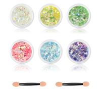 CharmBurst 6 Colors Glitter for Face and Body, Glow in The Dark Makeup for Kids, Glowing Powder for Crafts