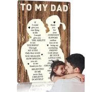 CharmBurst Father's Day Gift from Daughter, Retro Metal Door Signs Wall Art, Meaningful Dad Gift, Heartfelt Best Dad, Acrylic Father Daughter Gift Birthday