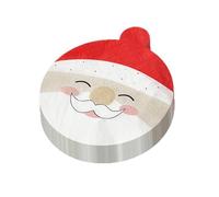 CharmBurst Pack of 40 Christmas Napkins with Santa Claus Motif, Round Napkins Christmas, Festive Table Decoration, Christmas, Party Tableware, Tissue Paper