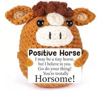 CharmBurst Pocket Hug Mutmacher Gift Crocheted Horse, Positive Gifts, Emotional Support Animal Alternative Lazy, Farewell Gift to Colleagues